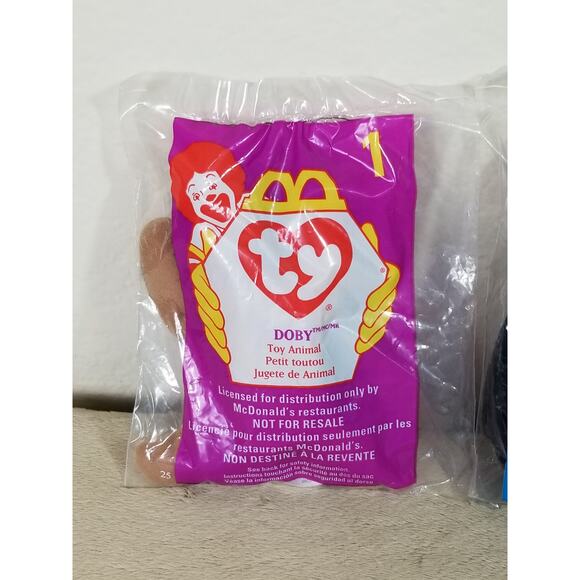McDonalds TY Doby & Waddle Plush Toy Animal 4" New Sealed 1998 x2 Vintage - Picture 2 of 8